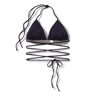 NWT Inamorata Las Olas Black Bikini Top Size L
